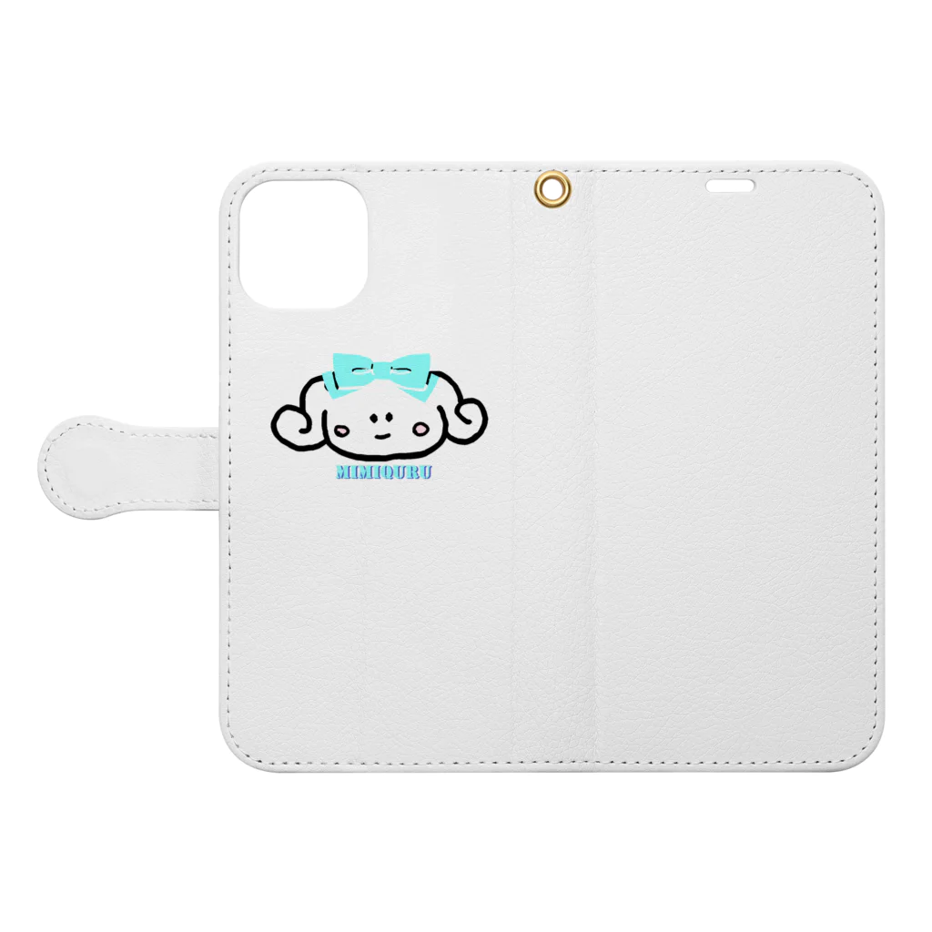  #satisfyingのみみきゅる Book-Style Smartphone Case:Opened (outside)