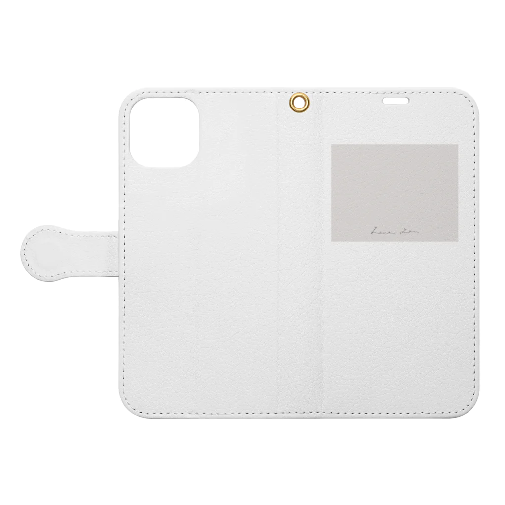 rilybiiのWhite Dusty Pink × Logo Message Book-Style Smartphone Case:Opened (outside)