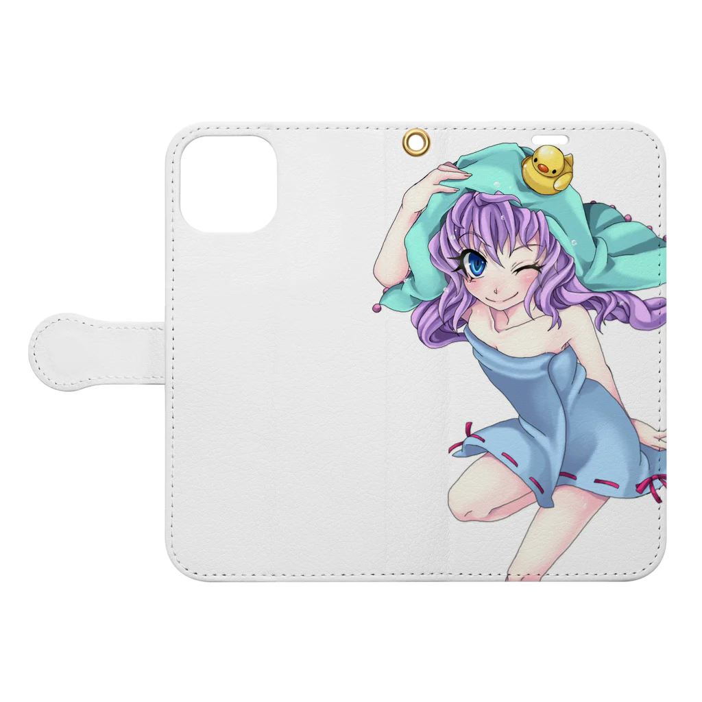 ベンガルベイのアルキメデスちゃん Book-Style Smartphone Case:Opened (outside)