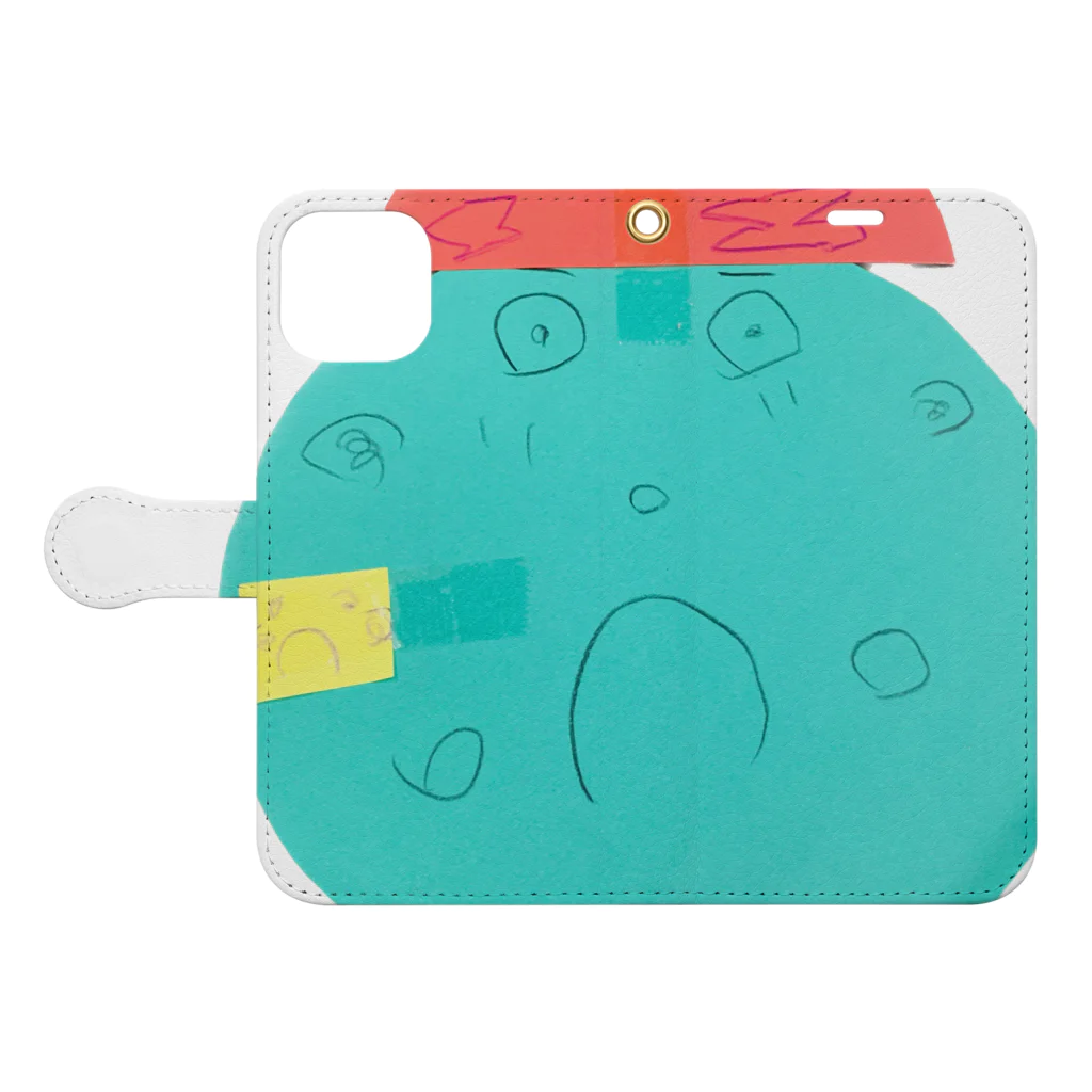KidsArtの【子どもの絵】びっくりくん Book-Style Smartphone Case:Opened (outside)