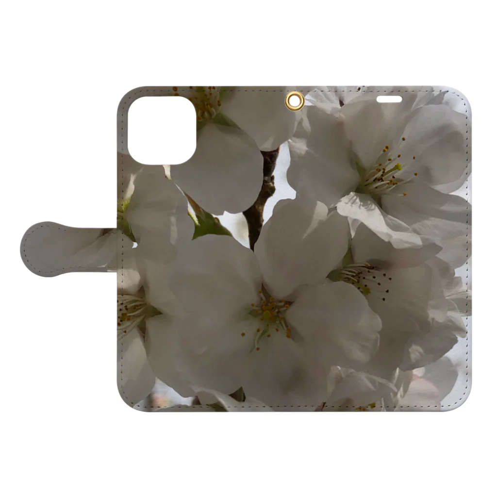 soluckyの桜　 Book-Style Smartphone Case:Opened (outside)