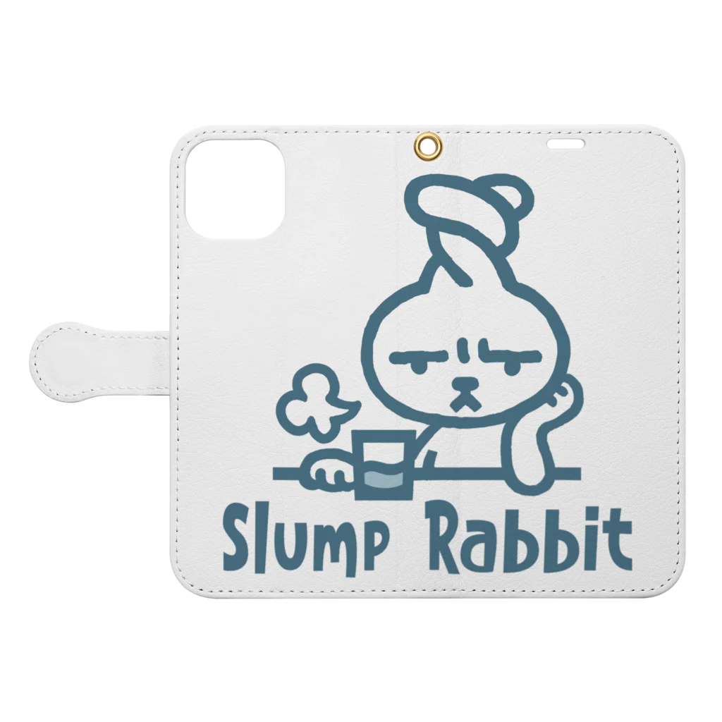 SU-KUのSlump Rabbit 手帳型スマホケースを開いた場合(外側)