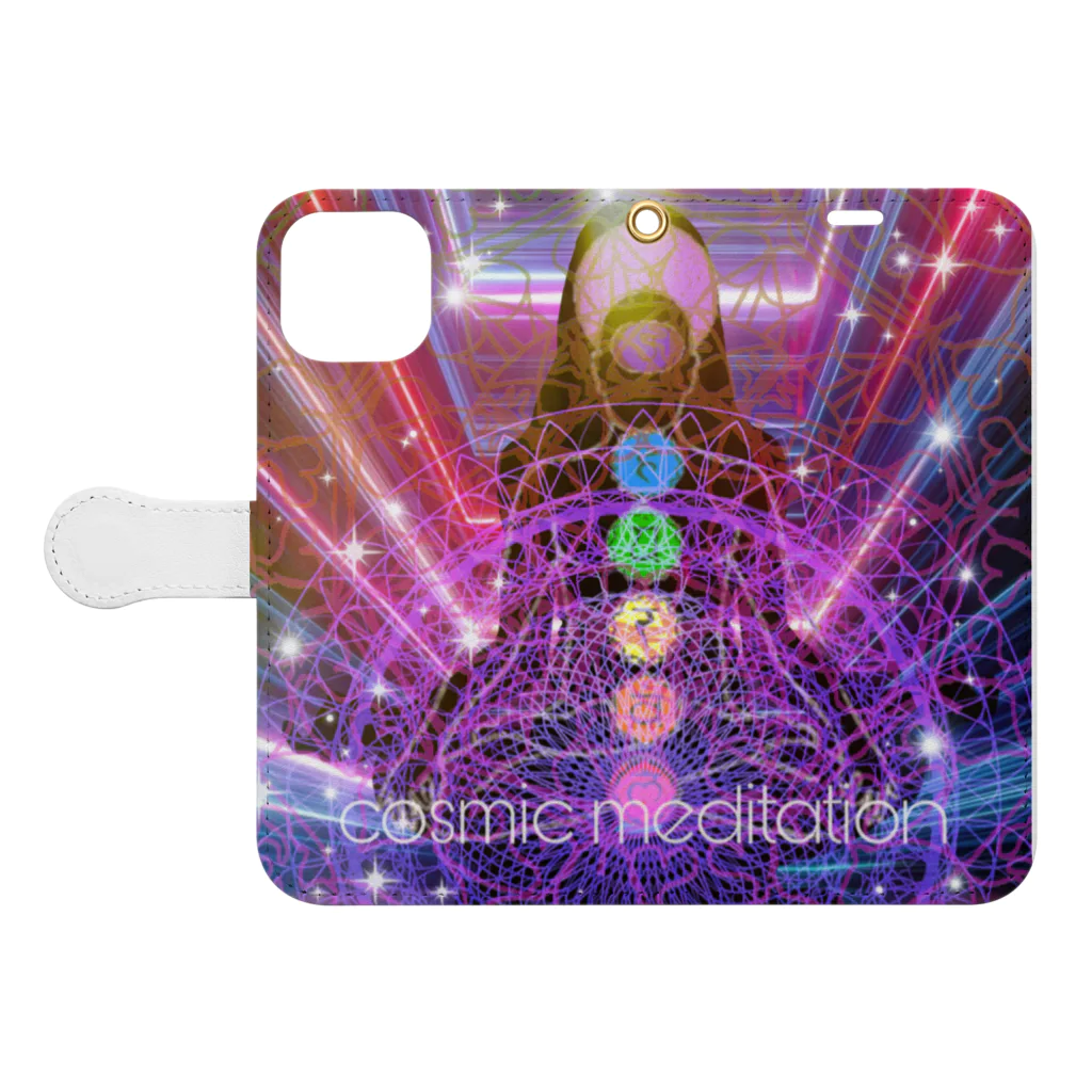 💖宇宙整体♪🌈♪こころからだチャンネル♪💖のcosmic meditation 手帳型スマホケースを開いた場合(外側)