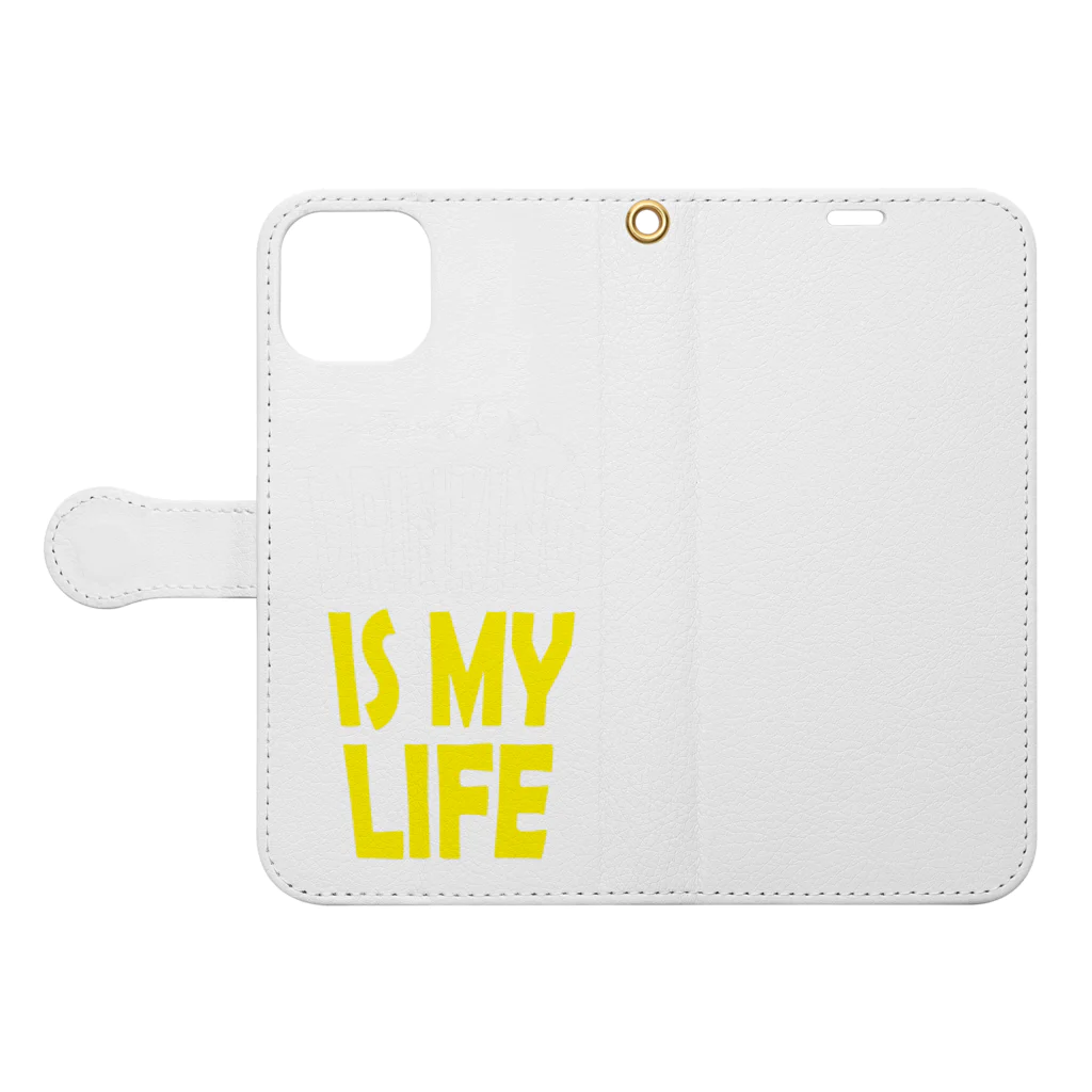 のんべぇの語り場(ダブルダッチクラブSTEPUP)のDRINKING IS MY LIFE ー酒とは命ー Book-Style Smartphone Case:Opened (outside)