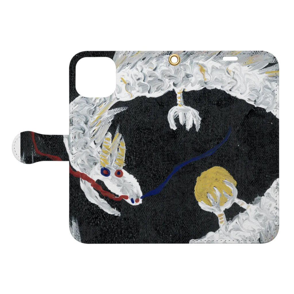 funny dragonのオッドアイドラゴン Book-Style Smartphone Case:Opened (outside)