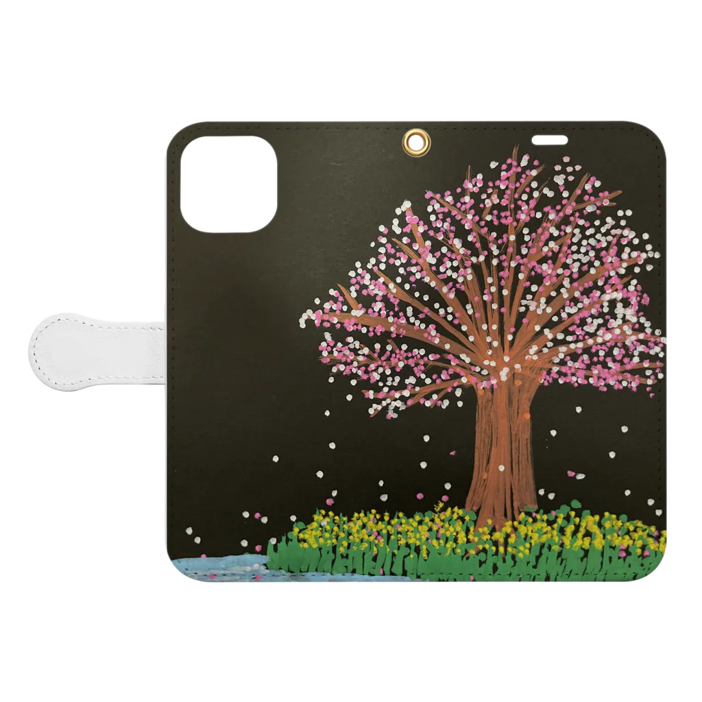 ちくわ村の桜 Book-Style Smartphone Case:Opened (outside)