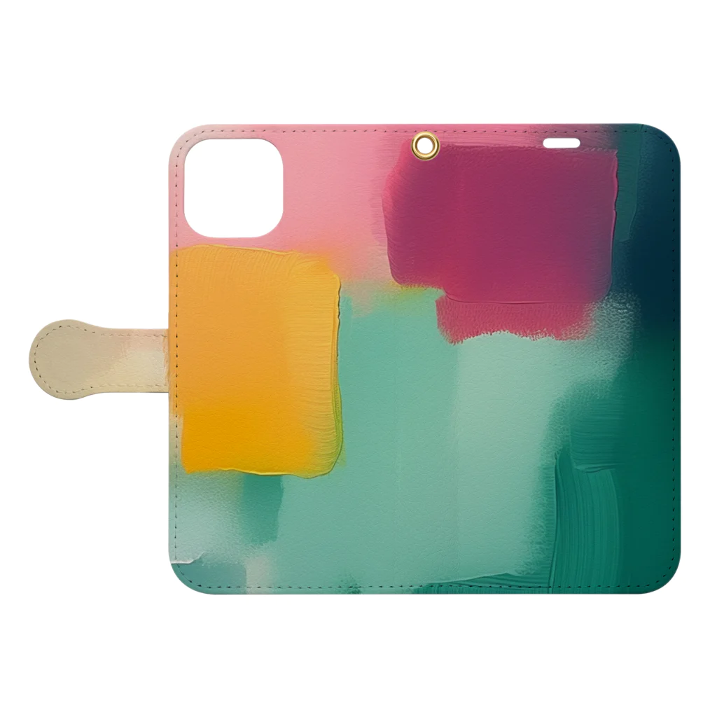 artisticのabstractペインティング Book-Style Smartphone Case:Opened (outside)