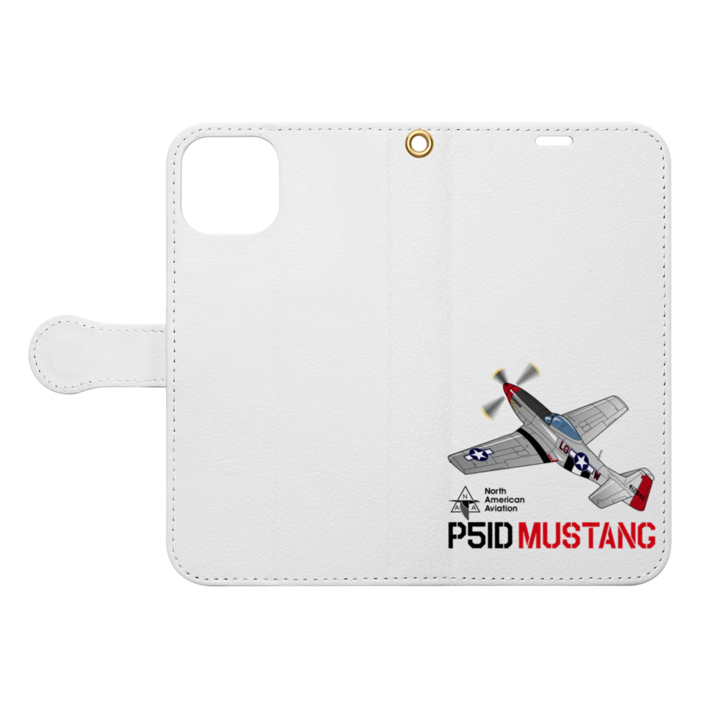 Atelier NyaoのP51D MUSTANG（マスタング）２ Book-Style Smartphone Case:Opened (outside)