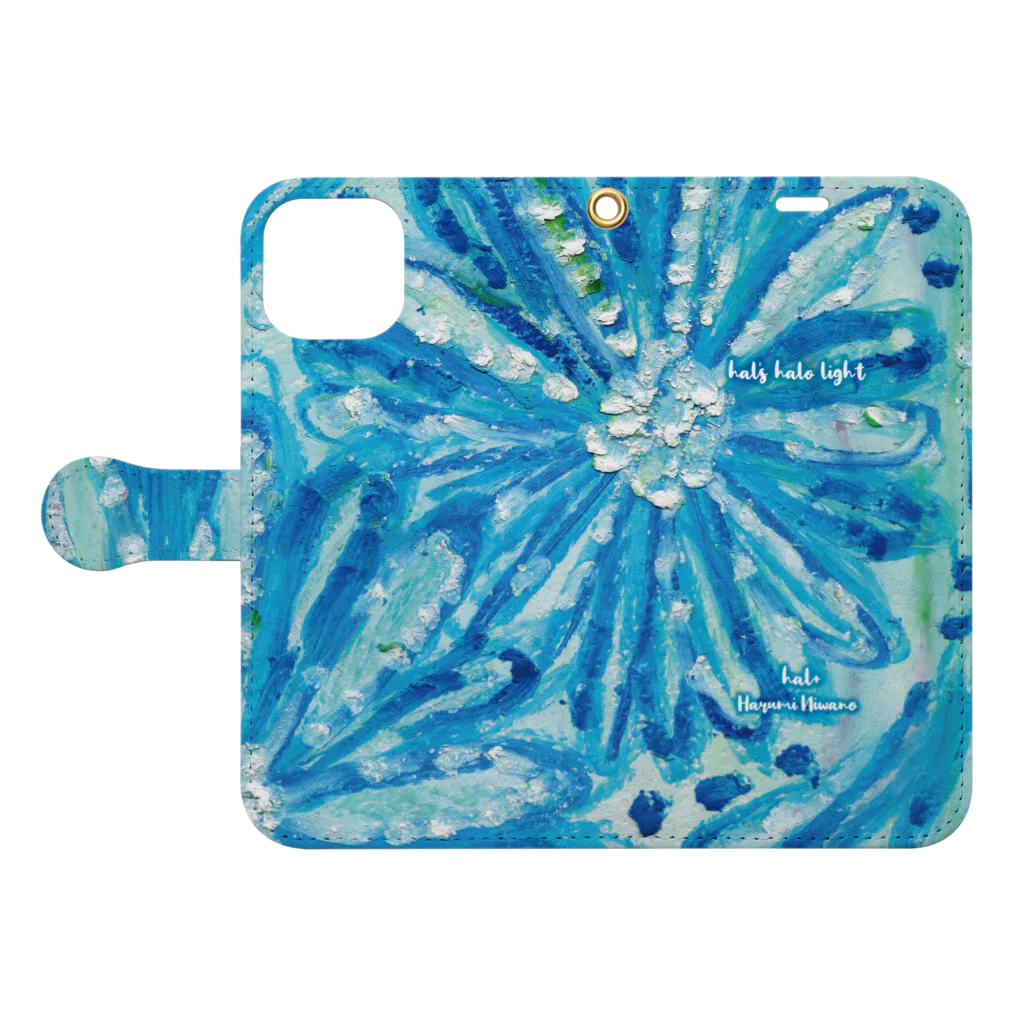 hal+ Harumi Niwanoのflower blue Book-Style Smartphone Case:Opened (outside)