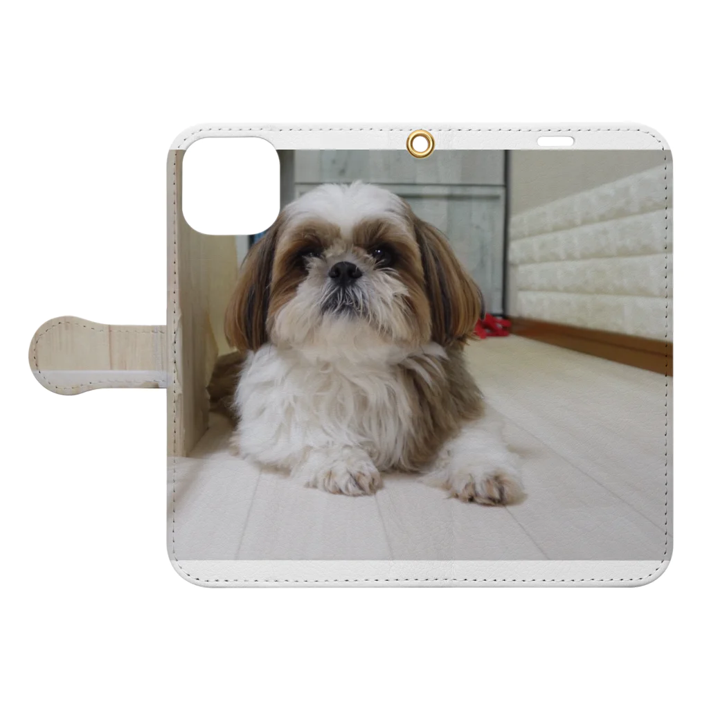 シーズー犬ふくちゃんのお店の癒しのシーズースマホケース Book-Style Smartphone Case:Opened (outside)