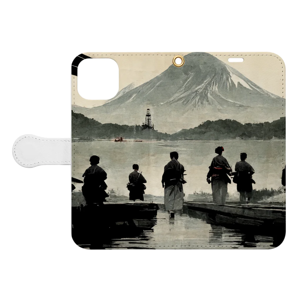 Spl_MuteのFishing For Fuji 手帳型スマホケースを開いた場合(外側)