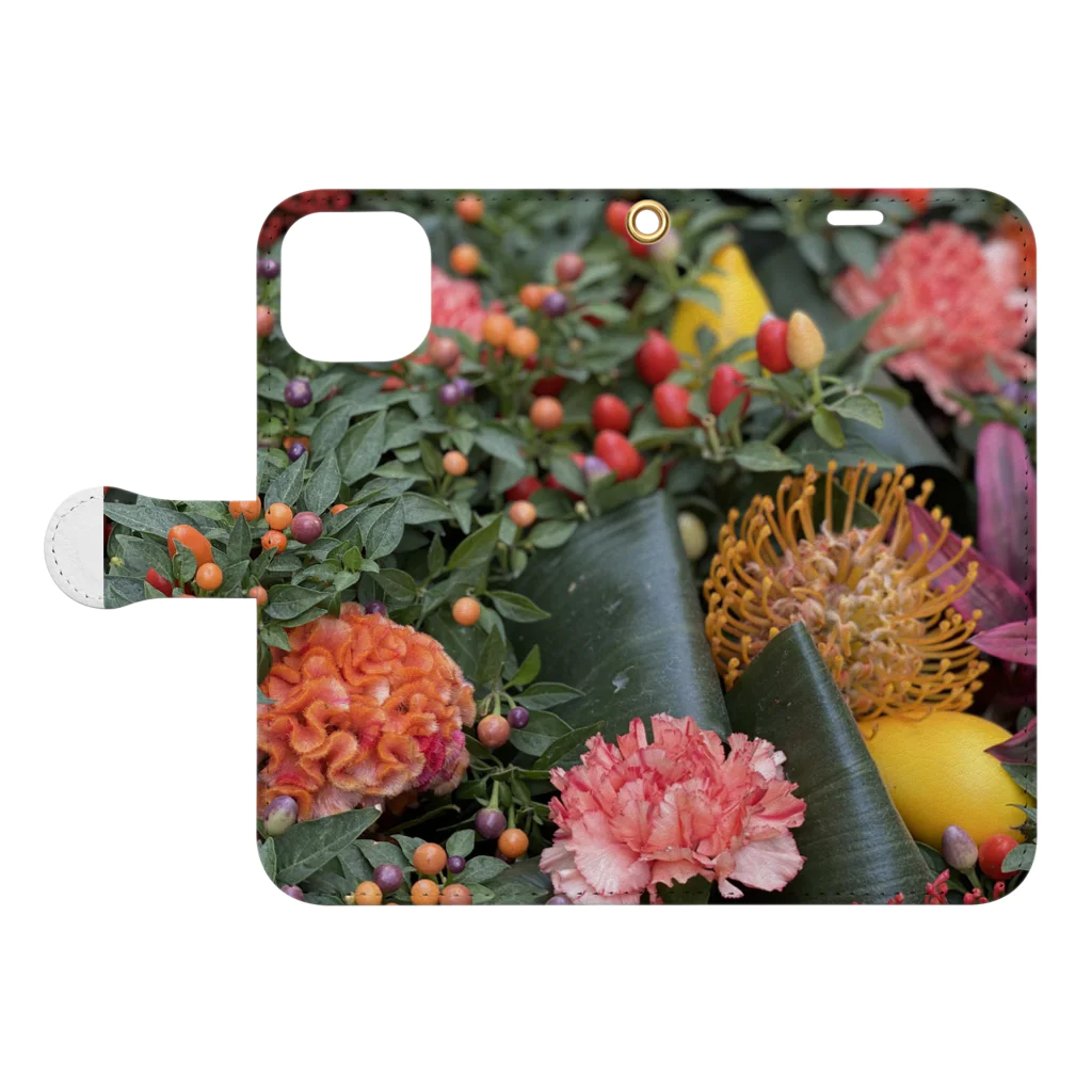 sunshine placeのflower  Book-Style Smartphone Case:Opened (outside)