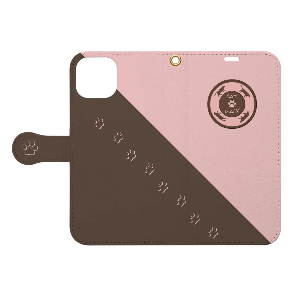 Charmyraのcat-walk-book Book-Style Smartphone Case:Opened (outside)