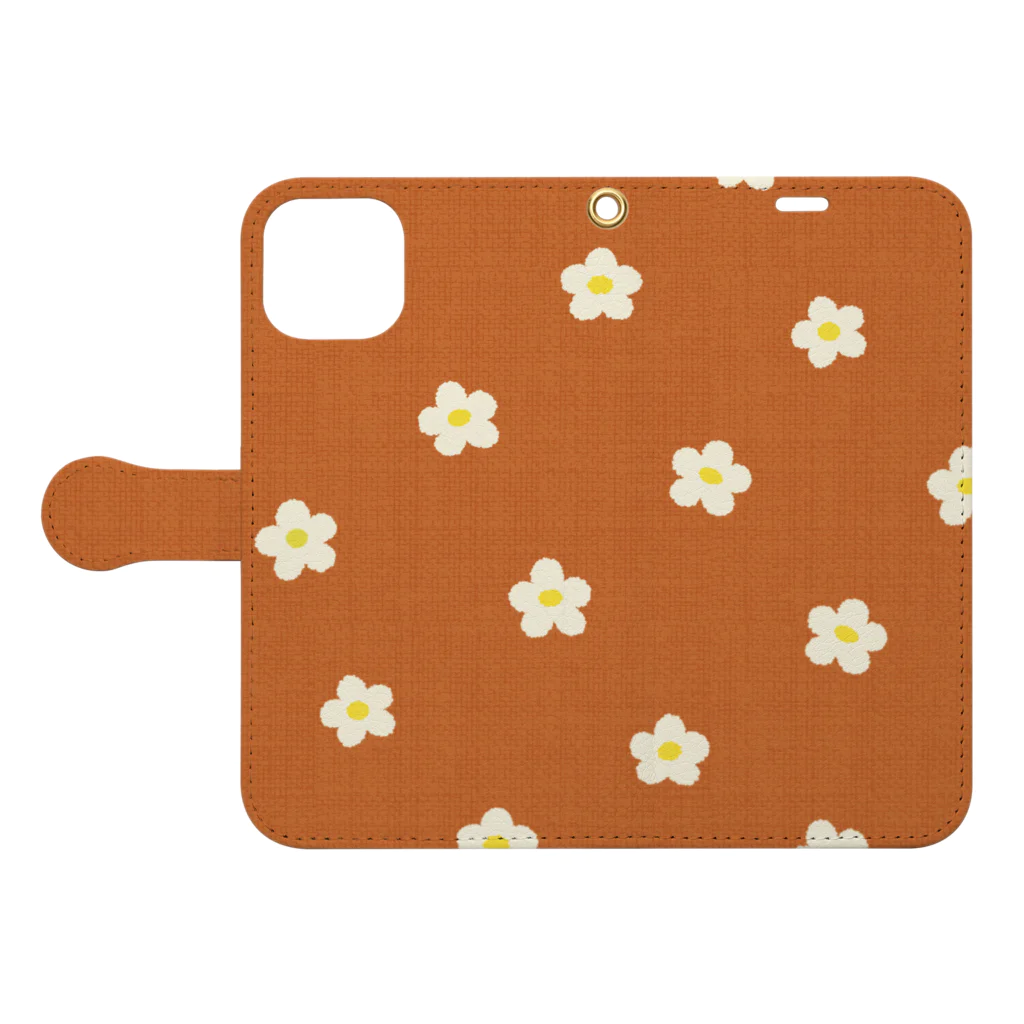 こめつぶ店のお花っぽい Book-Style Smartphone Case:Opened (outside)