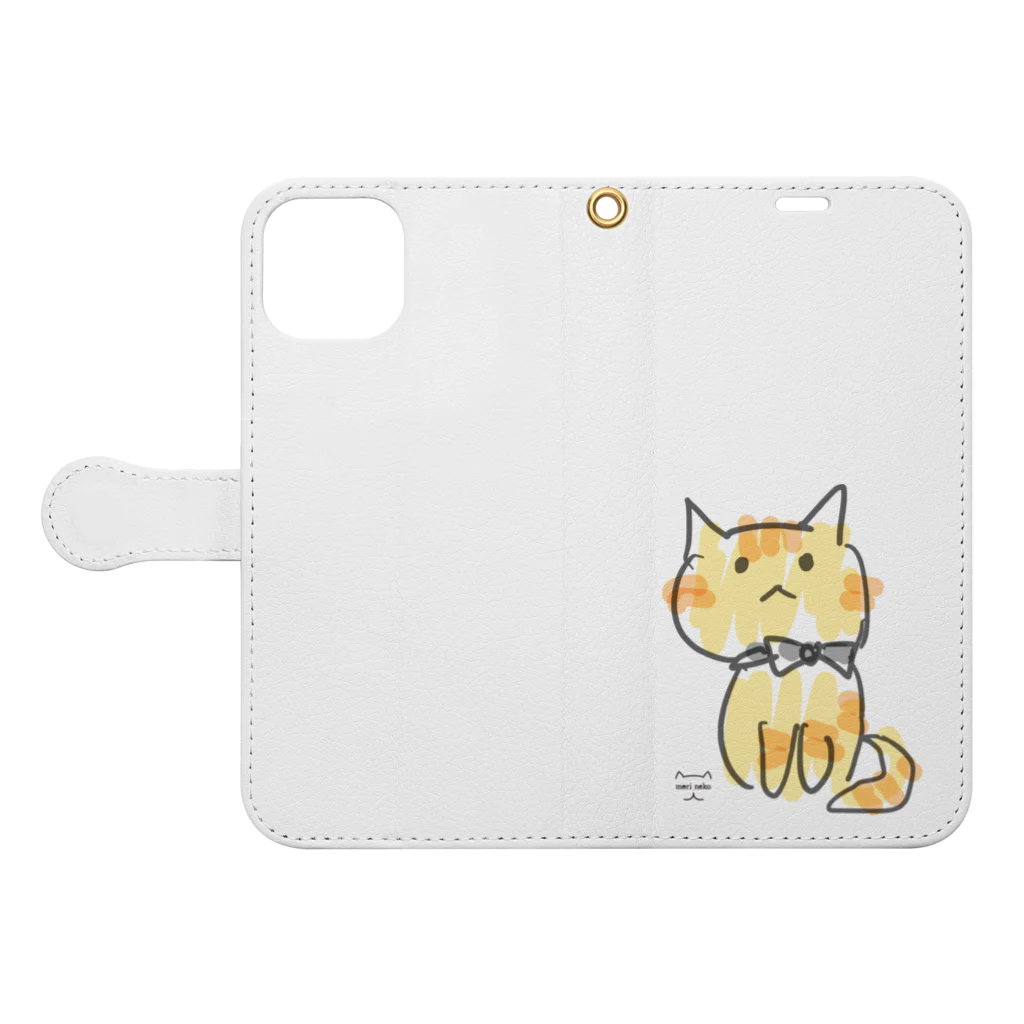 保護ねこカフェ もりねこのえびぞう Book-Style Smartphone Case:Opened (outside)