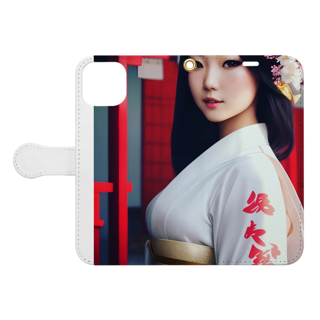 むすのMusu美人-壱 Book-Style Smartphone Case:Opened (outside)