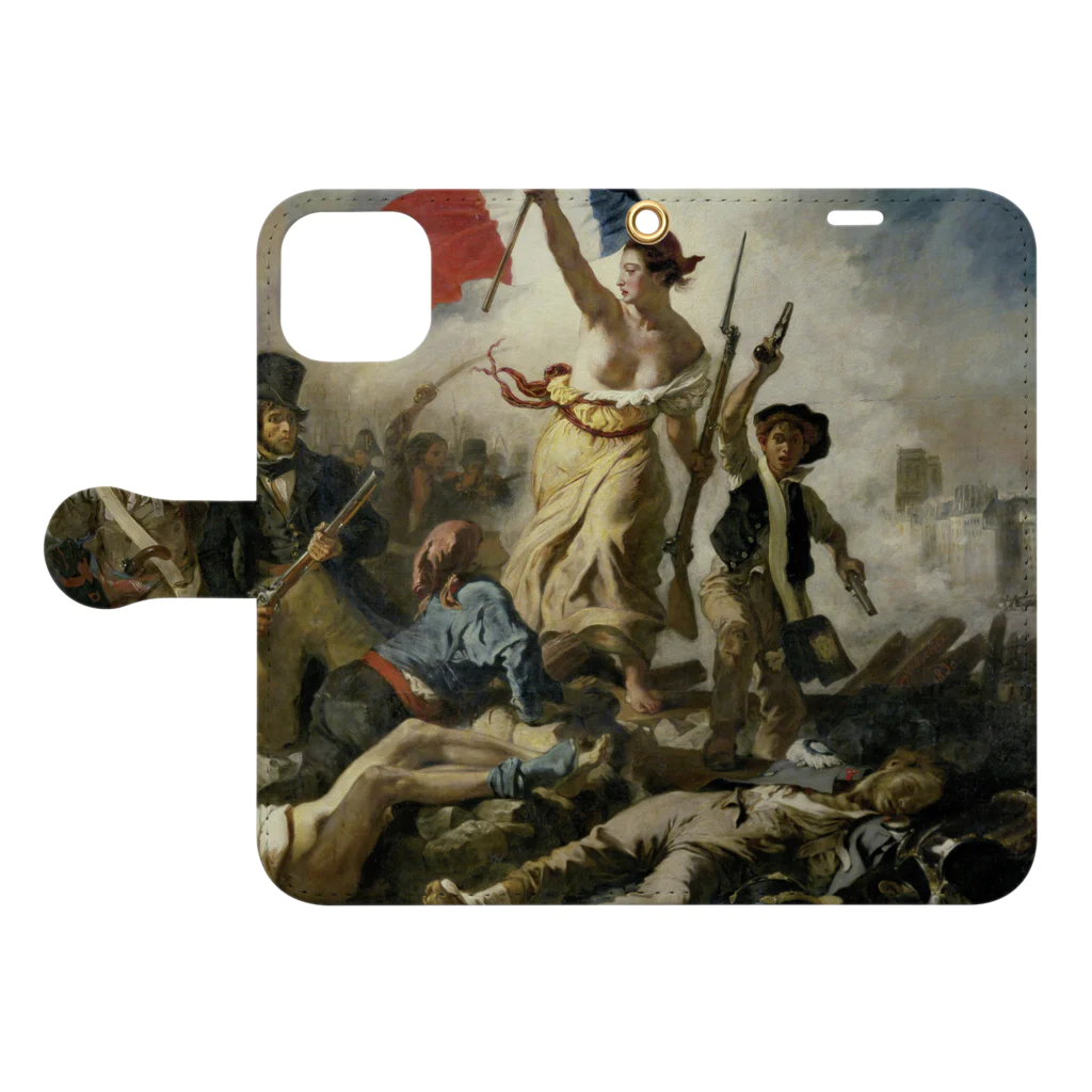 世界美術商店の民衆を導く自由の女神 / Liberty Leading the People Book-Style Smartphone Case:Opened (outside)