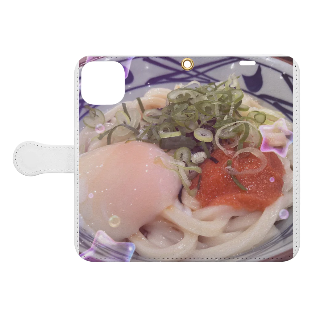 僕のおいしいうどん 手帳型スマホケースを開いた場合(外側)