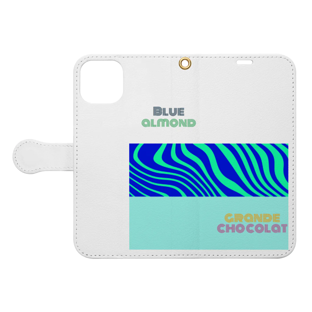 小柴屋さん(あどべ専士)のBlue almond & grande chocolat ver.1 Book-Style Smartphone Case:Opened (outside)
