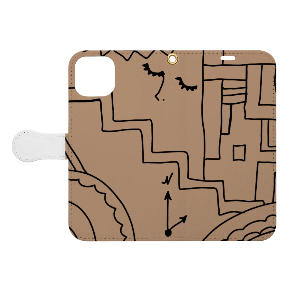 1080shopのARTモドキ七 Book-Style Smartphone Case:Opened (outside)