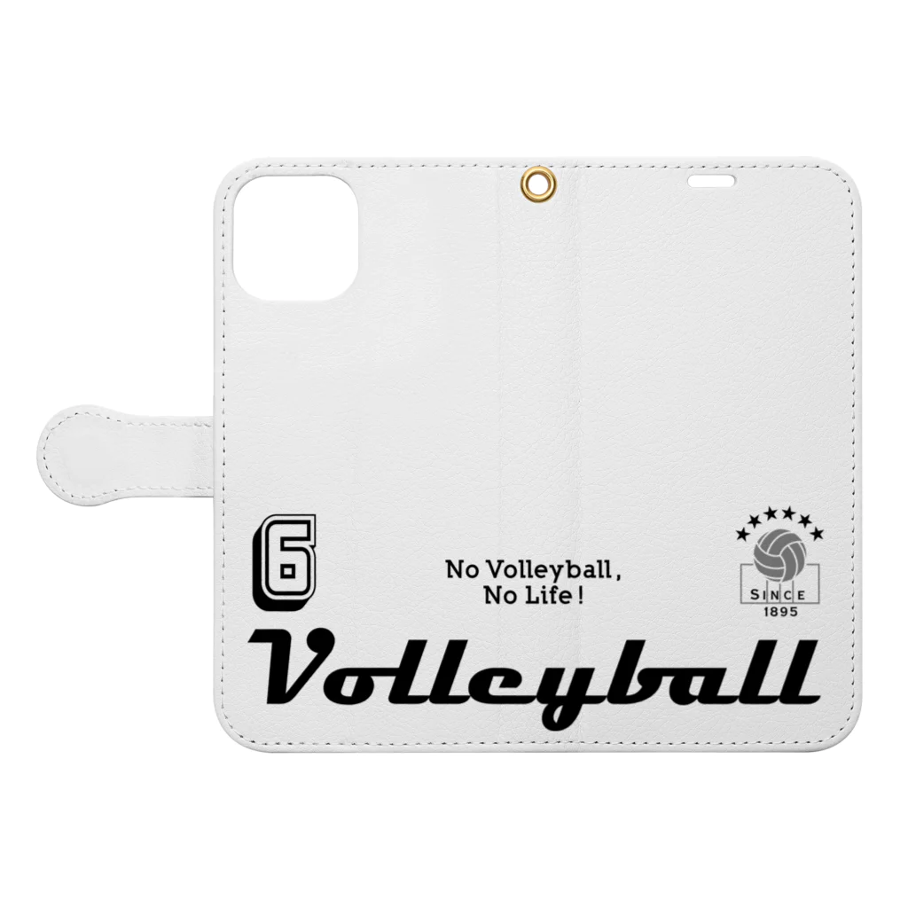 ShibuTのVolleyball(バレーボール) Book-Style Smartphone Case:Opened (outside)