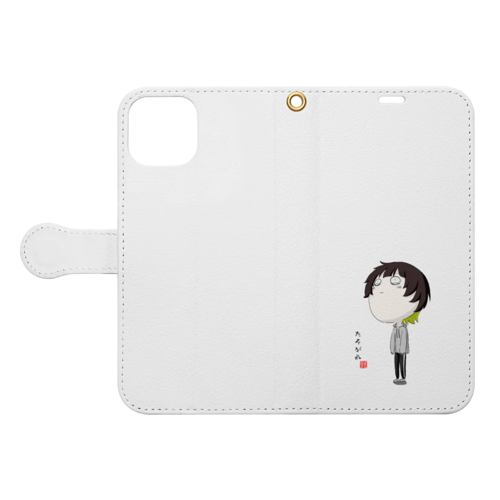 前向きp/むーくんのまえむきたそがれグッズ Book-Style Smartphone Case:Opened (outside)