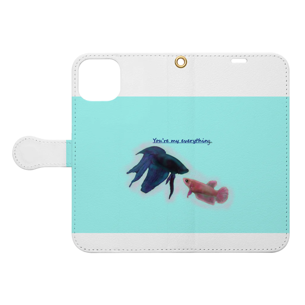 ♡BE HAPPY♡の恋する魚たち Book-Style Smartphone Case:Opened (outside)