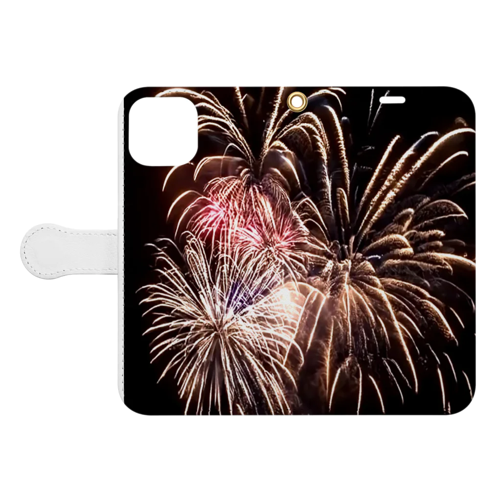 SAMURAI_JPの花火Fireworks（カラー） Book-Style Smartphone Case:Opened (outside)