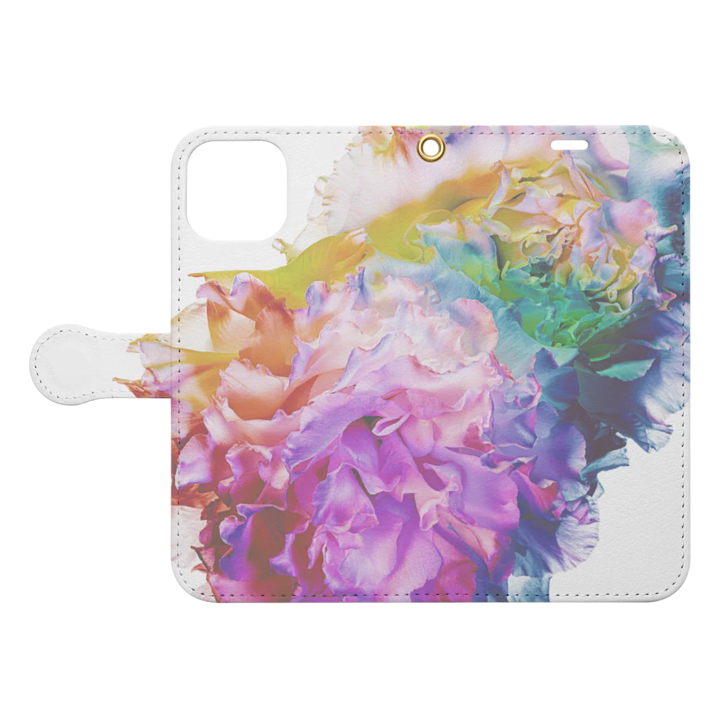 K_flowerのRainbow Carnation Book-Style Smartphone Case:Opened (outside)