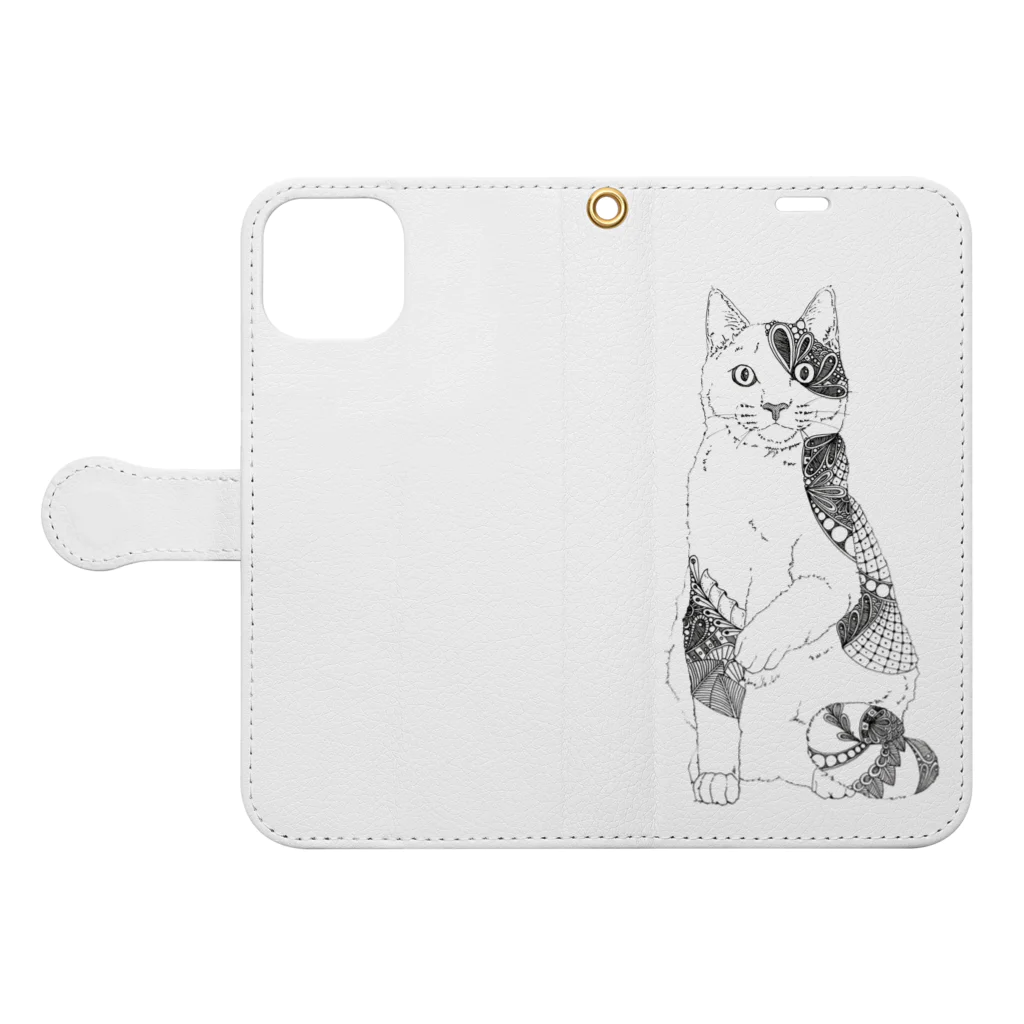 とうきちの三毛猫 Book-Style Smartphone Case:Opened (outside)