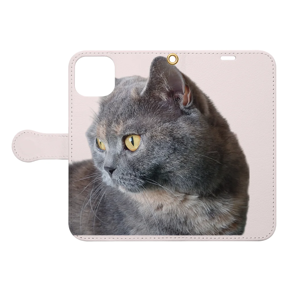 ままねこママンのお店のおすましチャコ Book-Style Smartphone Case:Opened (outside)