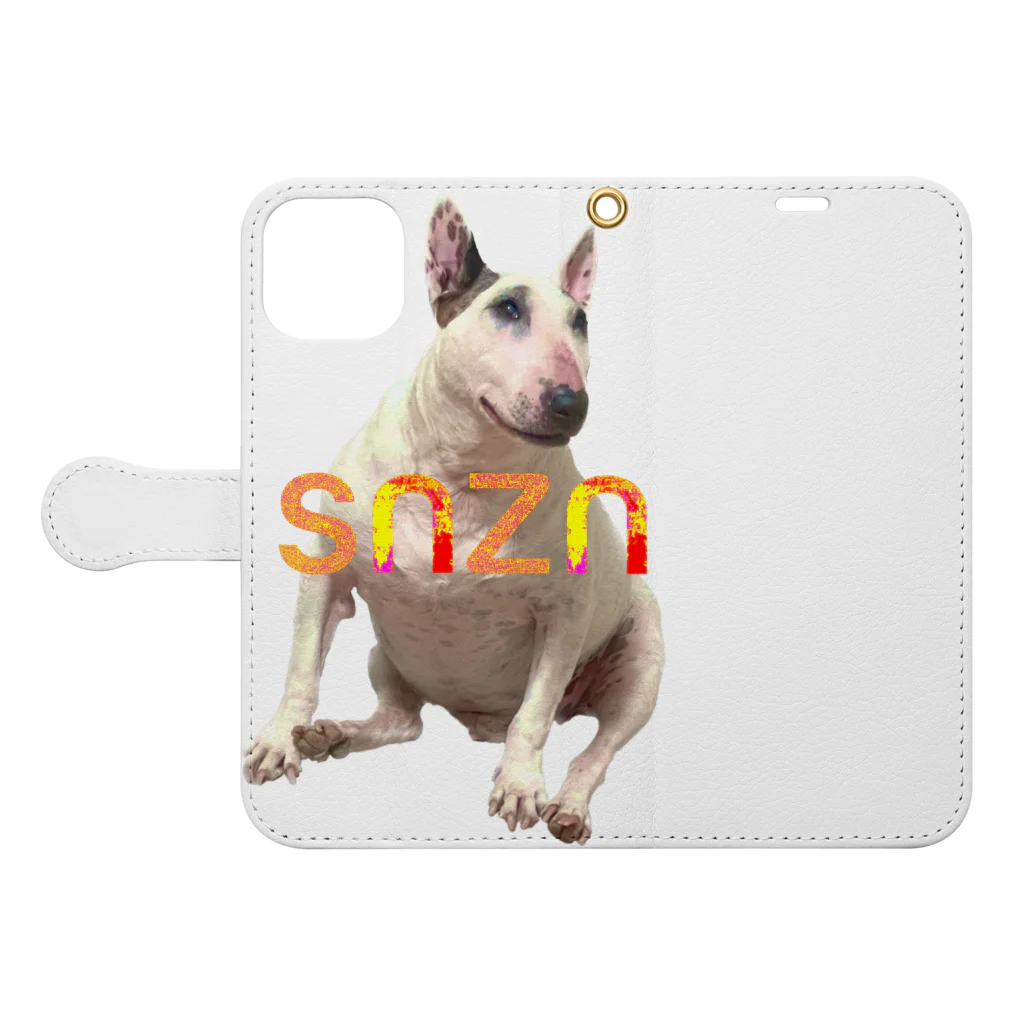 snznのsnzn_BullTerrier Book-Style Smartphone Case:Opened (outside)