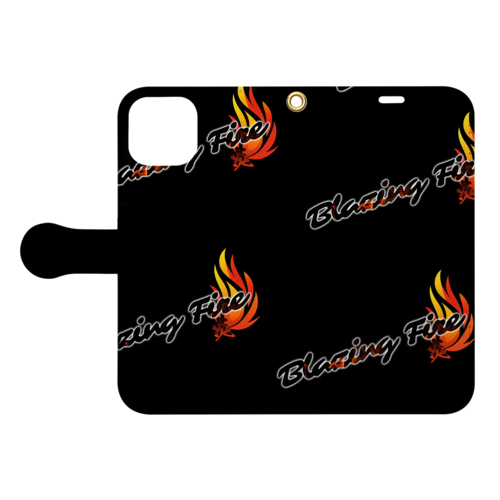 ArayashikI_Japanの炎-Blazing Fire-【手帳型スマホケース】 手帳型スマホケースを開いた場合(外側)