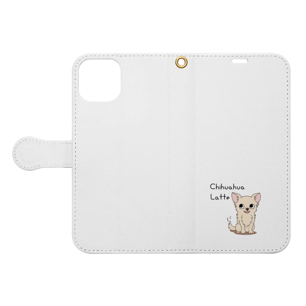 Bordercollie Streetのch-latte-2 Book-Style Smartphone Case:Opened (outside)