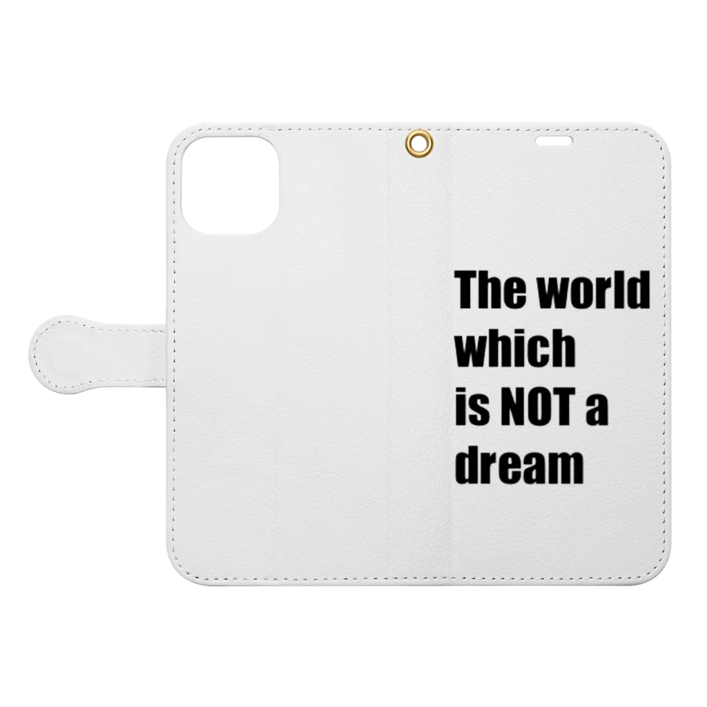 The world which is NOT a dreamのThe world which is NOT a dream 手帳型スマホケースを開いた場合(外側)