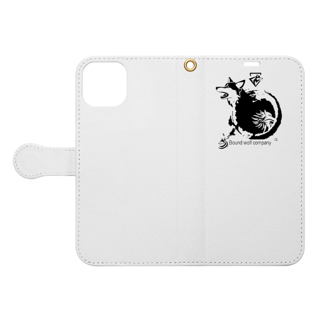 光学大佐　公式サイト【Bound  wolf company】の【公式】BOUND　WOLF　COMPANY　ロゴ入りグッズ Book-Style Smartphone Case:Opened (outside)