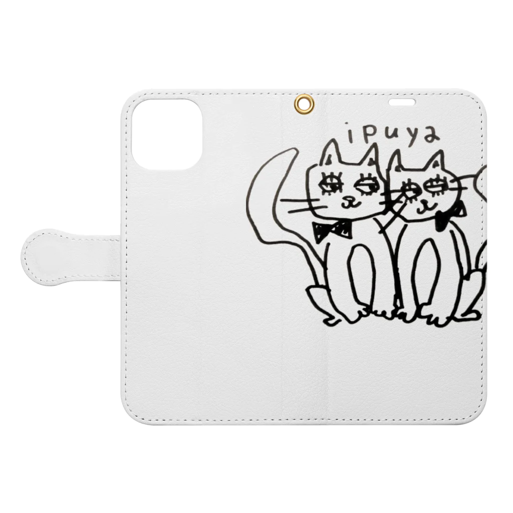 ｉｐｕｙａ(イプヤ)のキュートな ねこちゃん Book-Style Smartphone Case:Opened (outside)