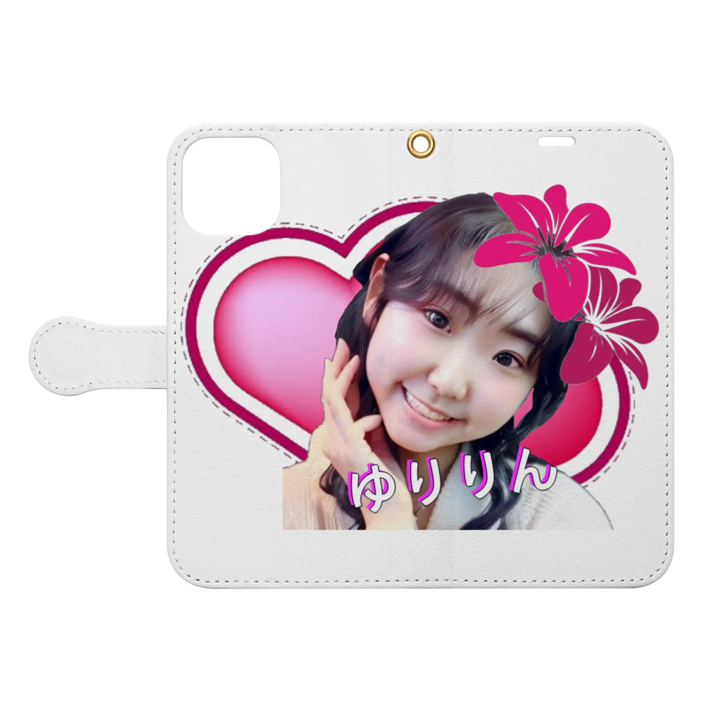 KANAANitemsのゆりりん Book-Style Smartphone Case:Opened (outside)