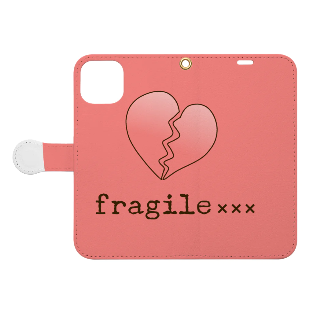 fragile×××のfragile×××03 手帳型スマホケースを開いた場合(外側)