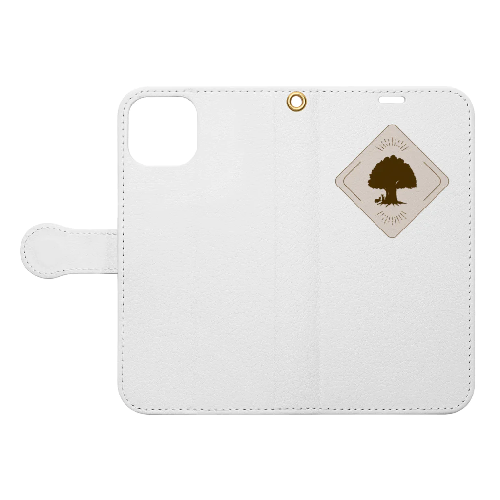 bar-necco online goods shopの文字無し・ひし形デザイン Book-Style Smartphone Case:Opened (outside)