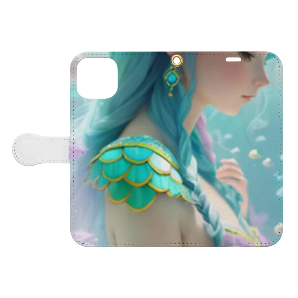 💖宇宙整体♪🌈♪こころからだチャンネル♪💖のMermaid from the sea LARA Book-Style Smartphone Case:Opened (outside)