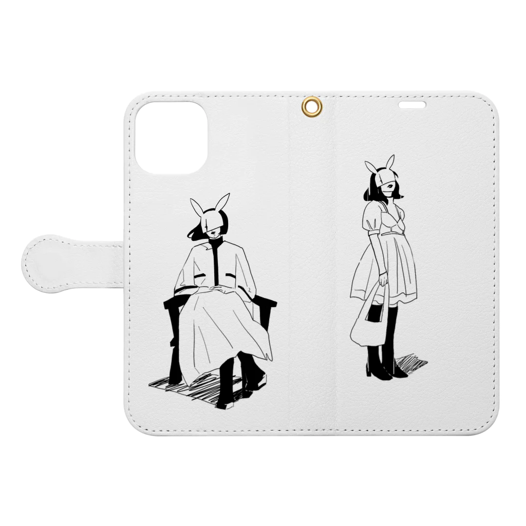 有村佳奈のART FASHION SHOPのprincess theory_white Book-Style Smartphone Case:Opened (outside)