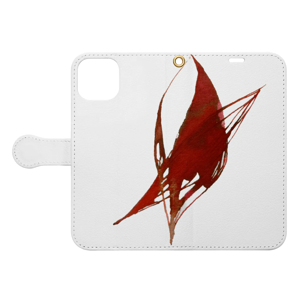 onmycolorの楽描き店の紅 Book-Style Smartphone Case:Opened (outside)