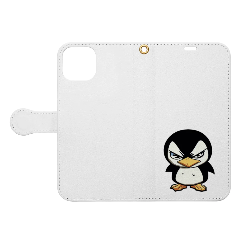 スバルSUZURI店のnaughty penguin 01 手帳型スマホケースを開いた場合(外側)