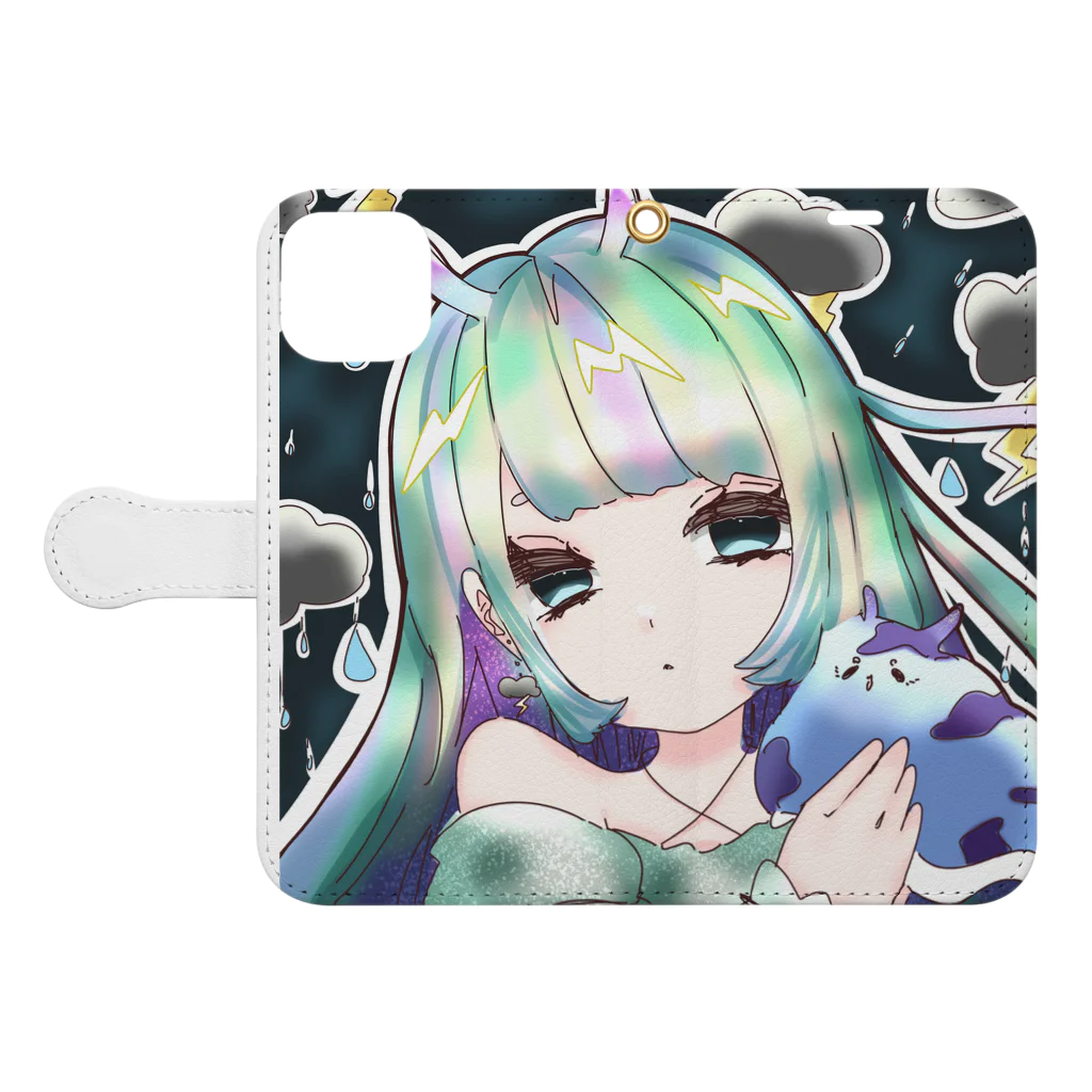 うみうしいるる🐬のうみうしいるる Book-Style Smartphone Case:Opened (outside)