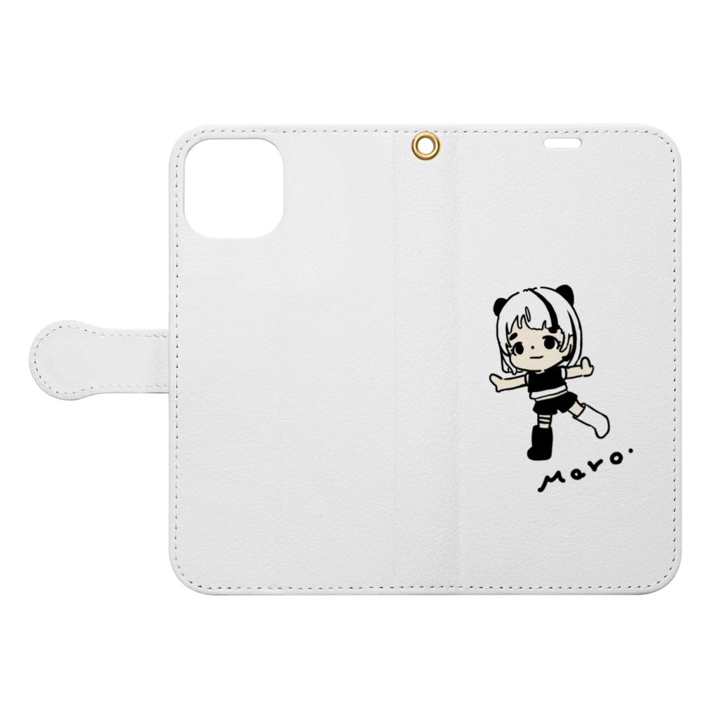 マロ。のminiマロちゃん - バランスver. Book-Style Smartphone Case:Opened (outside)