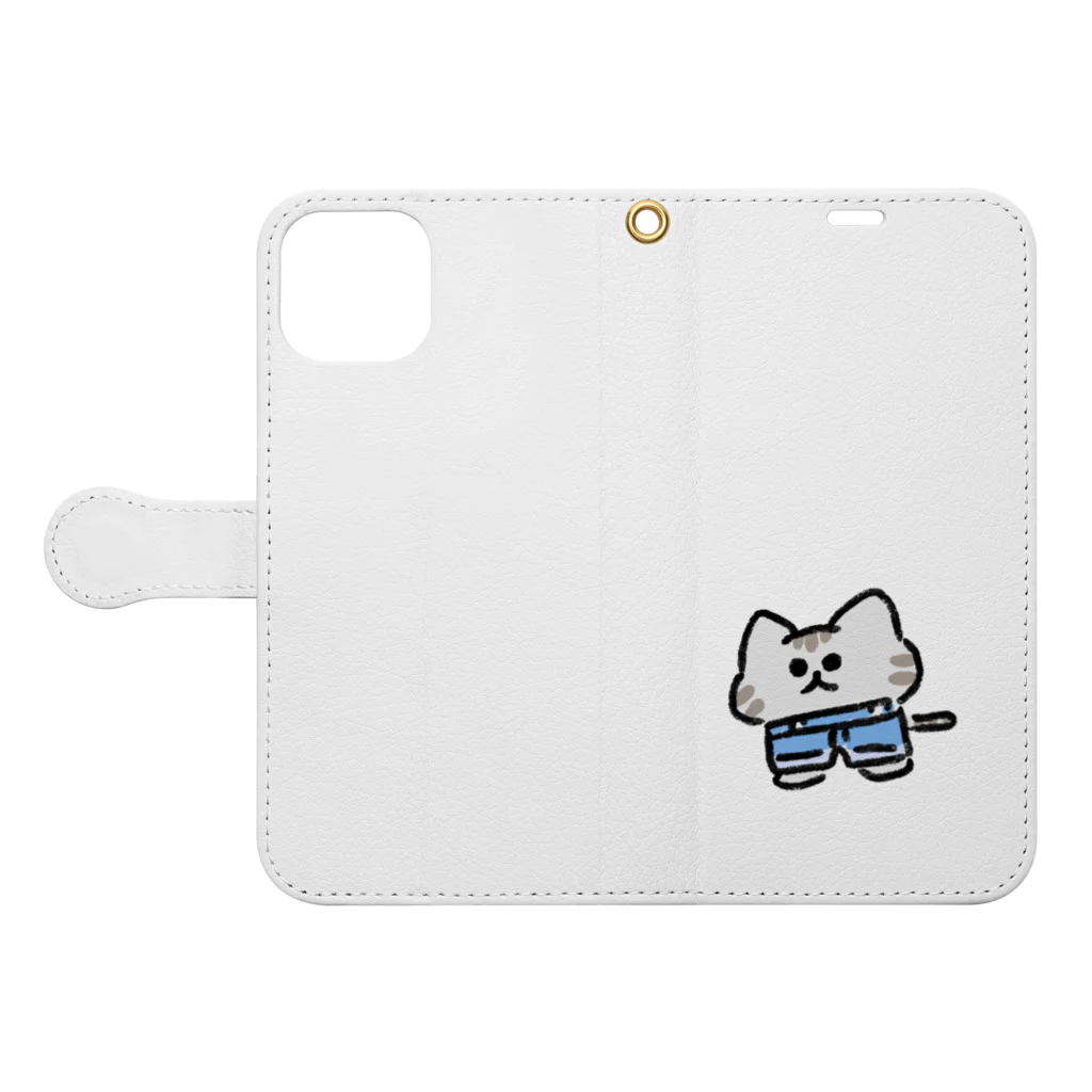 _zombieのジーパンねこ Book-Style Smartphone Case:Opened (outside)