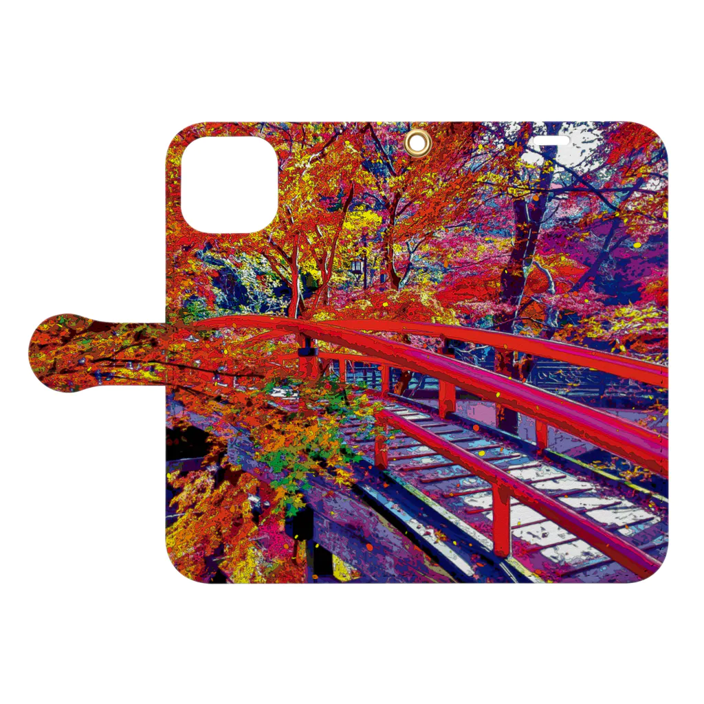 GALLERY misutawoの伊香保 河鹿橋の紅葉 Book-Style Smartphone Case:Opened (outside)