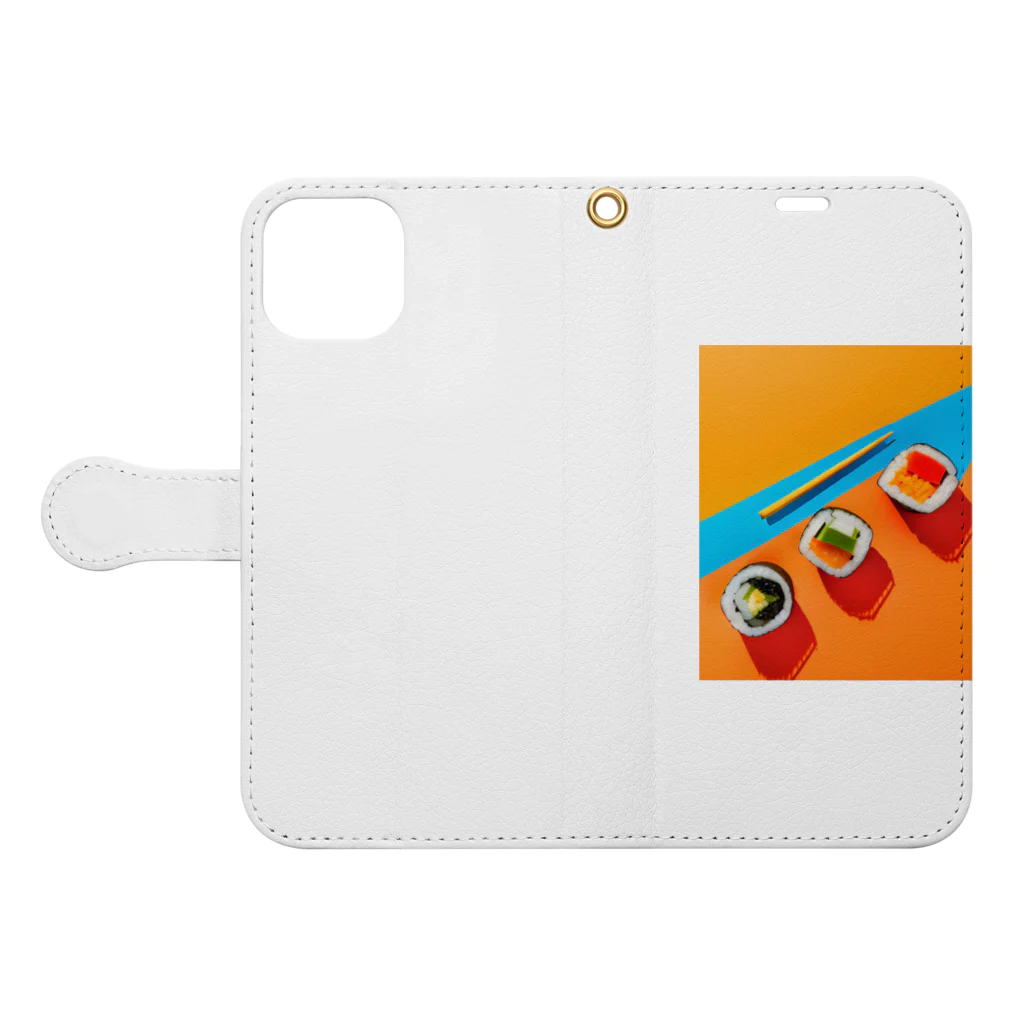 Wacchi_houseのSUSHI Book-Style Smartphone Case:Opened (outside)