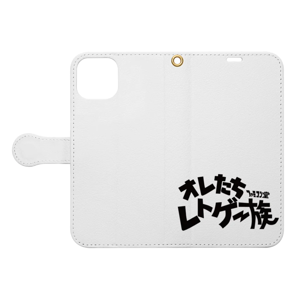 オサカナ店長（ファミコン堂）のオレたち　レトゲー族　ファミコン堂　 Book-Style Smartphone Case:Opened (outside)